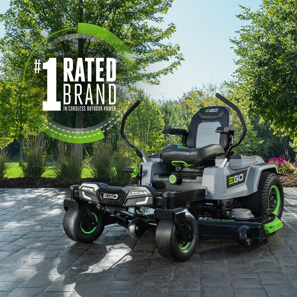 EGO Power+ Electric Riding Lawn Mower, 52" Deck with Zero Turn Radius, Includes (6) 56V 12.0Ah Batteries and Charger - ZT5207L